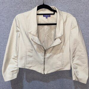 Vivienne Tam Crop Blazer Jacket Beige Women's Size 10